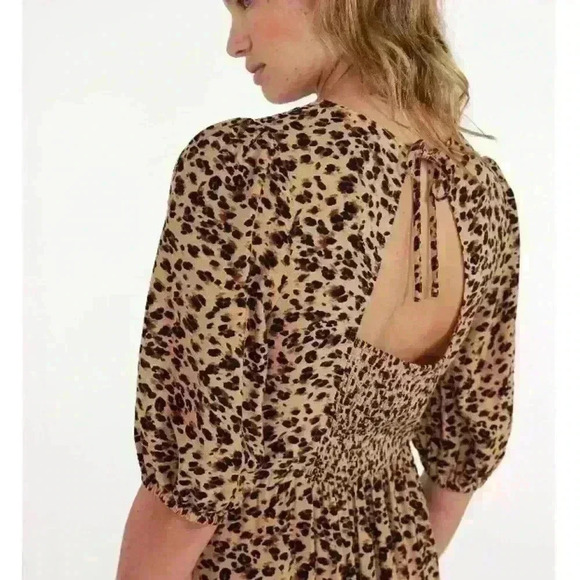 Leopard dress 3/4 sleeve NWT size Large - Picture 3 of 3